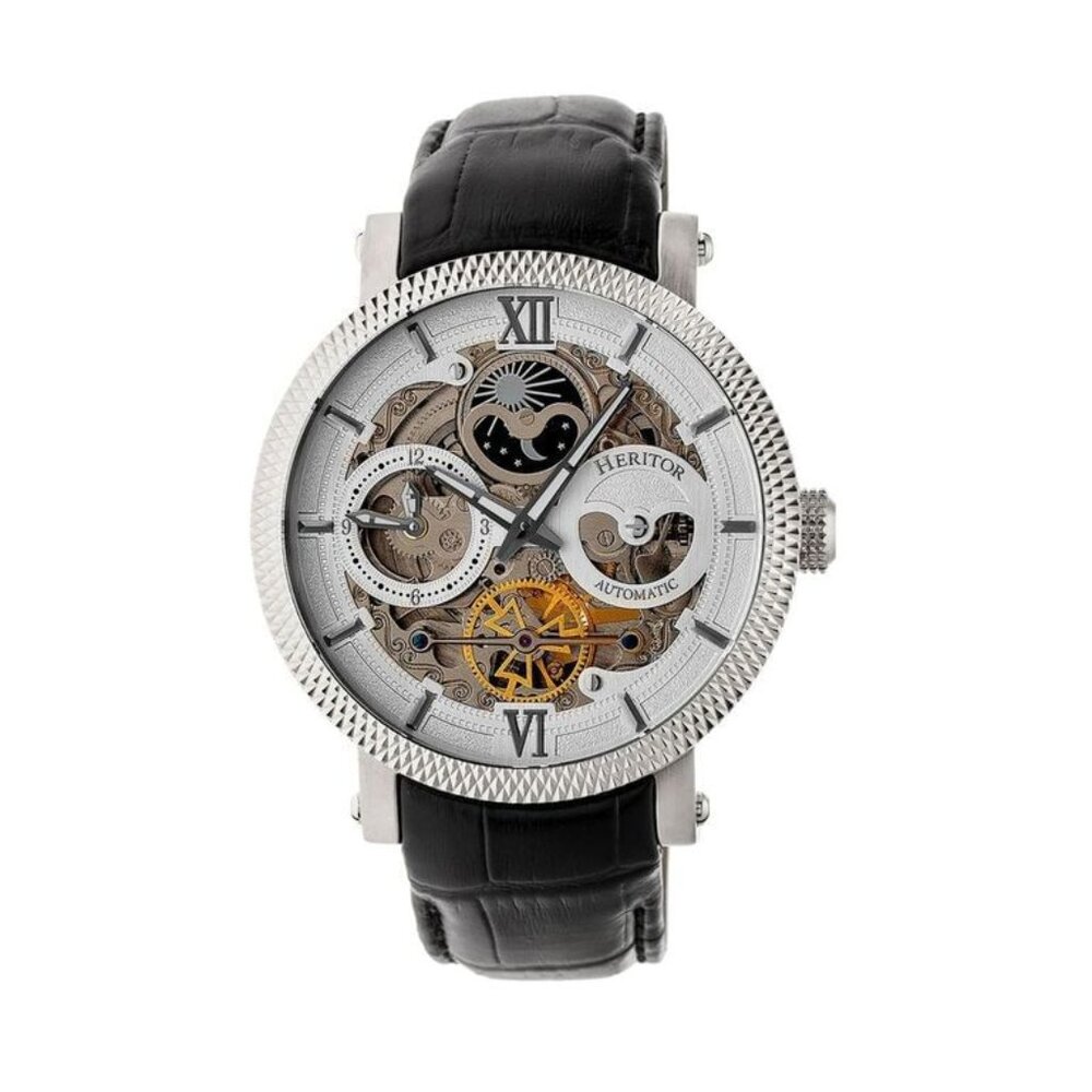 Heritor Automatic Silver and Black Men's Watch